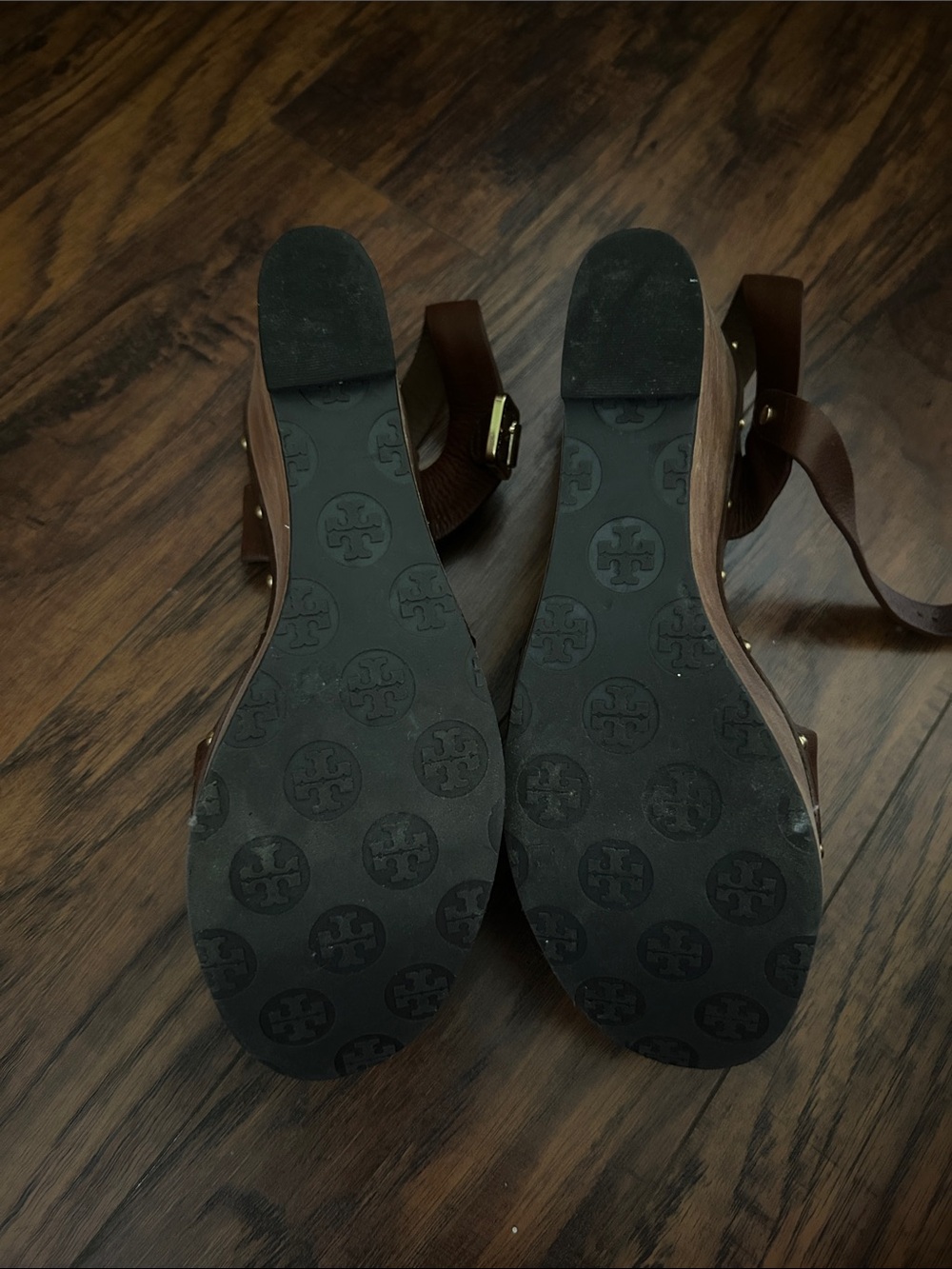 Tory Burch Women's Brown Leather Buckle Sandals - Picture 3 of 3